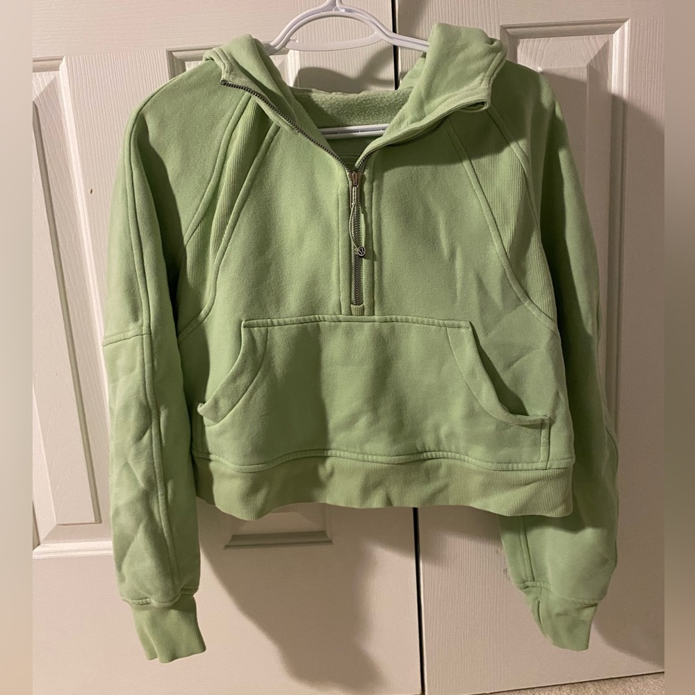 Scuba Oversized Half Zip Hoodie: Creamy Mint